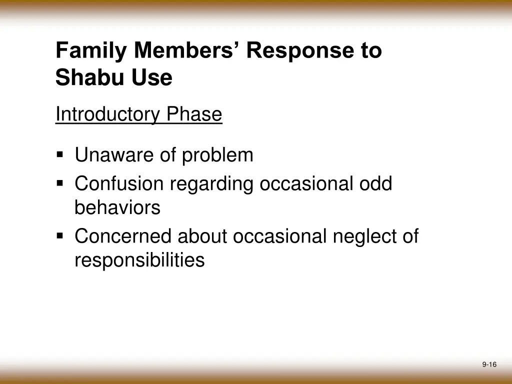 family members response to shabu use