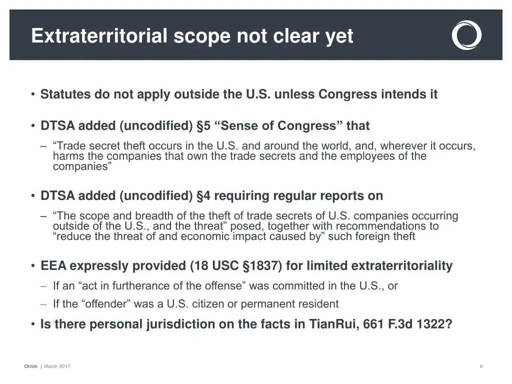 extraterritorial scope not clear yet