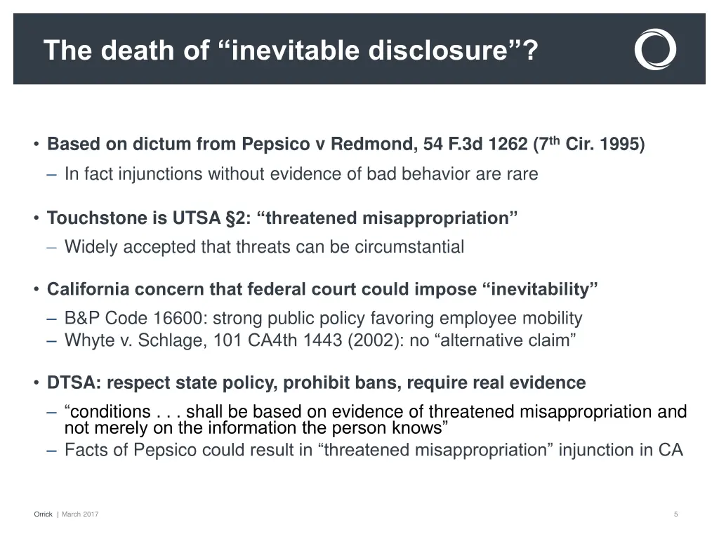 the death of inevitable disclosure