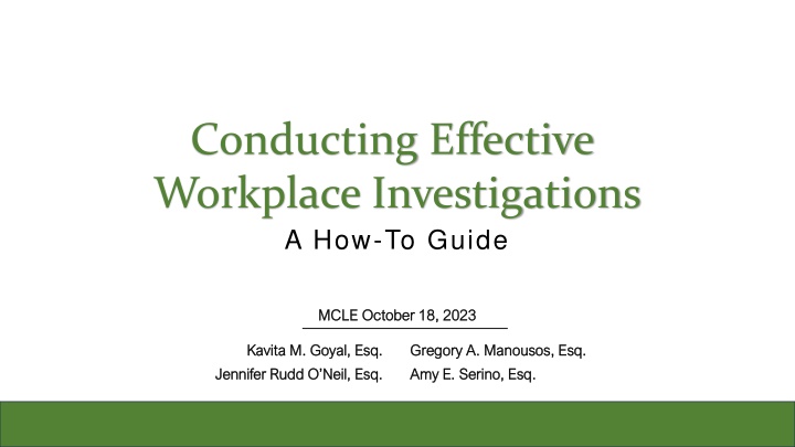 conducting effective workplace investigations