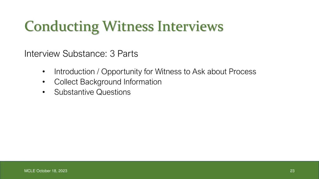 conducting witness interviews 1