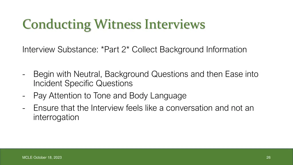 conducting witness interviews 4