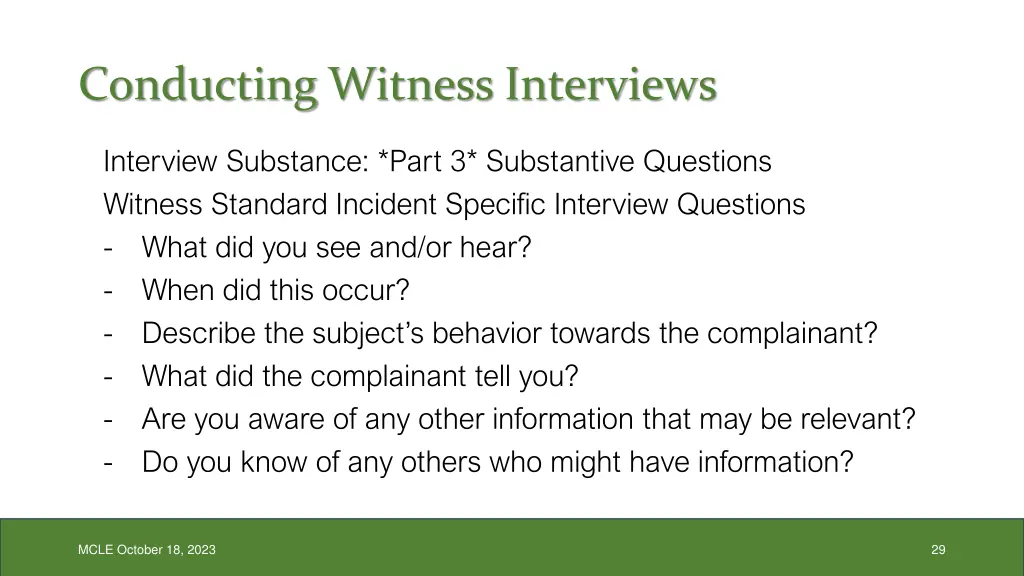 conducting witness interviews 7