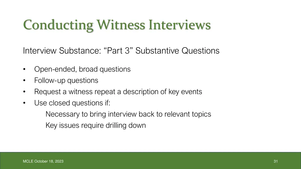 conducting witness interviews 9