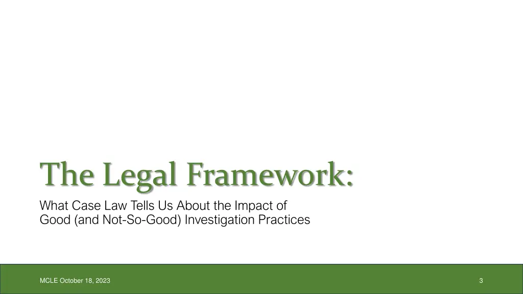 the legal framework what case law tells us about