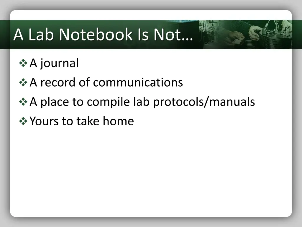 a lab notebook is not