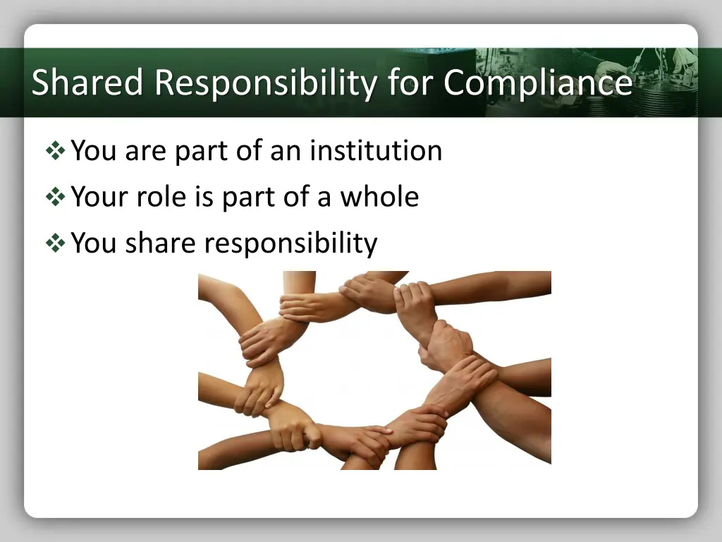 shared responsibility for compliance