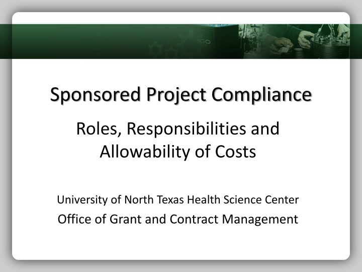 sponsored project compliance