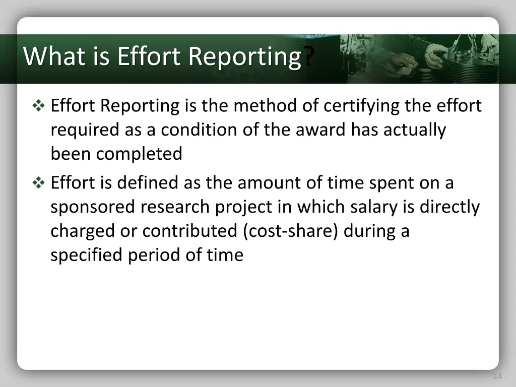 what is effort reporting