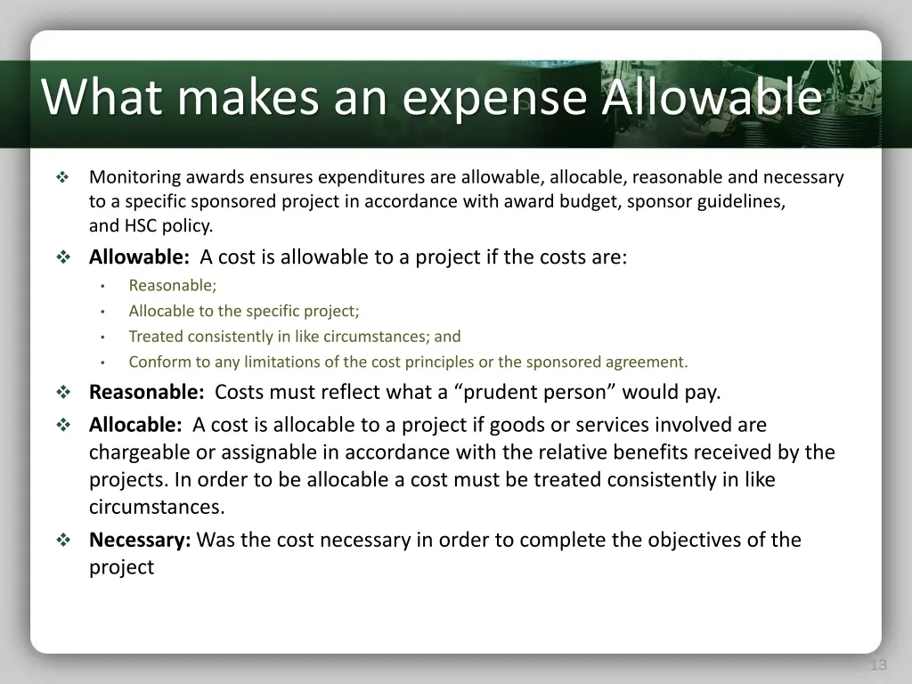 what makes an expense allowable