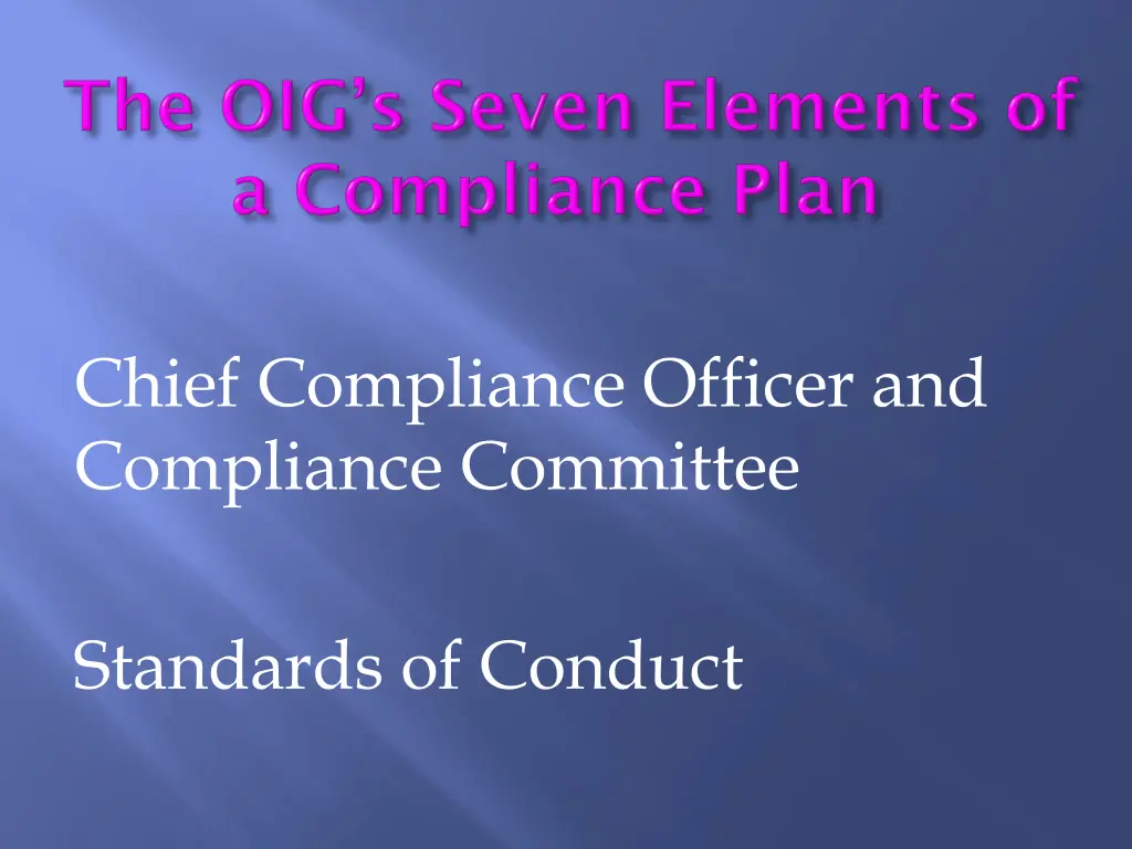 chief compliance officer and compliance committee