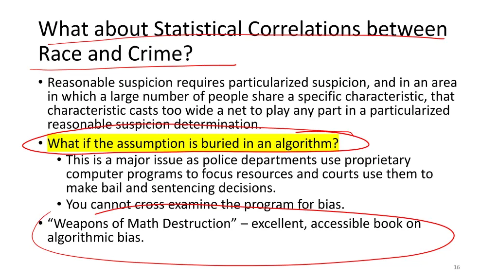 what about statistical correlations between race