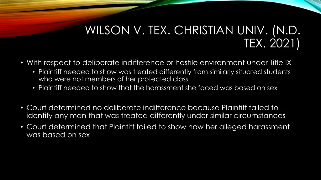 wilson v tex christian univ n d