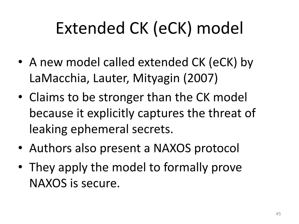 extended ck eck model