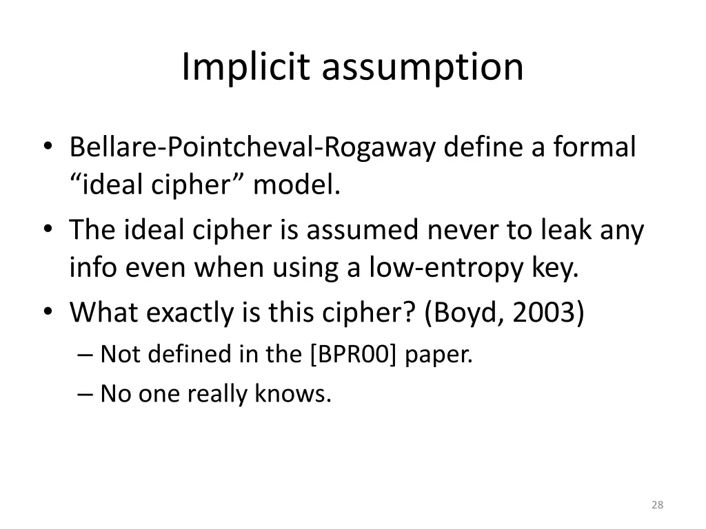 implicit assumption