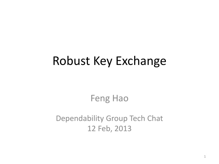 robust key exchange