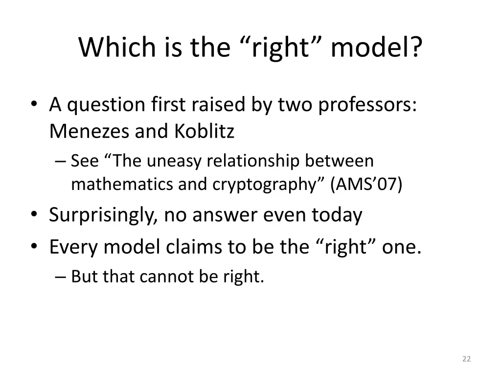 which is the right model