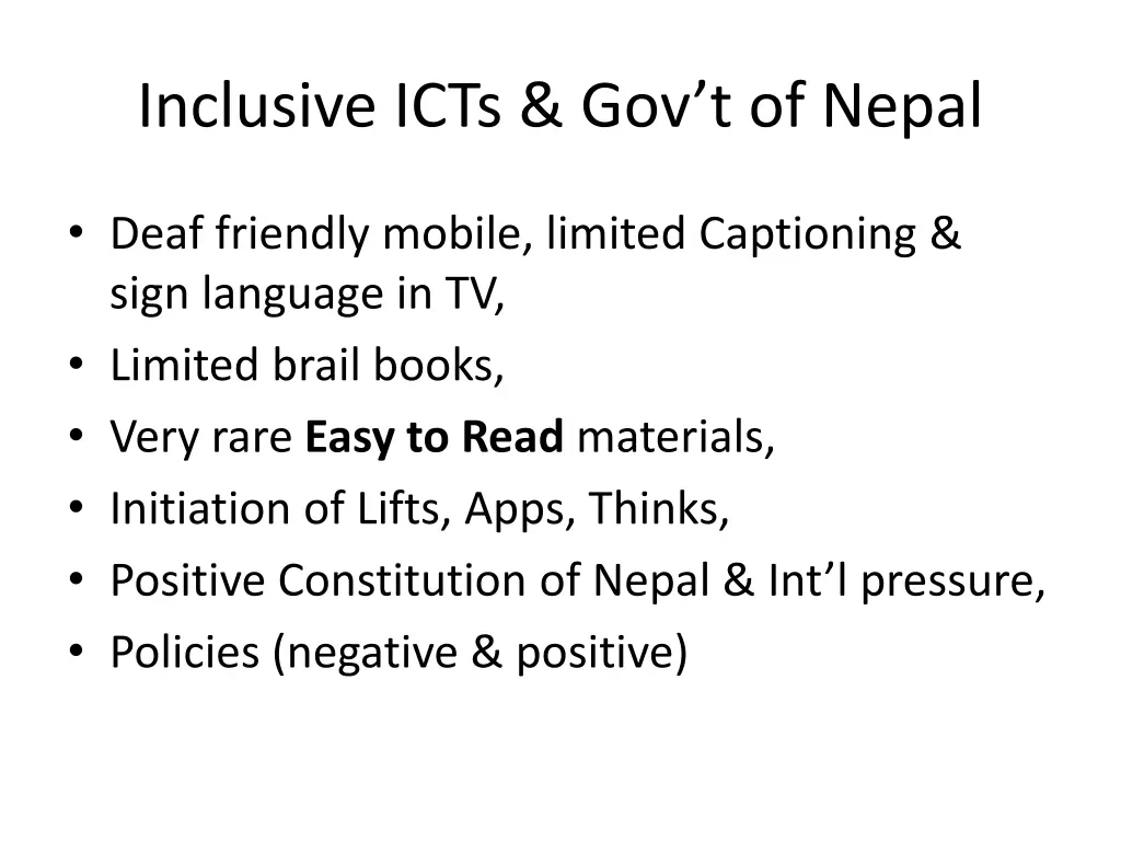 inclusive icts gov t of nepal