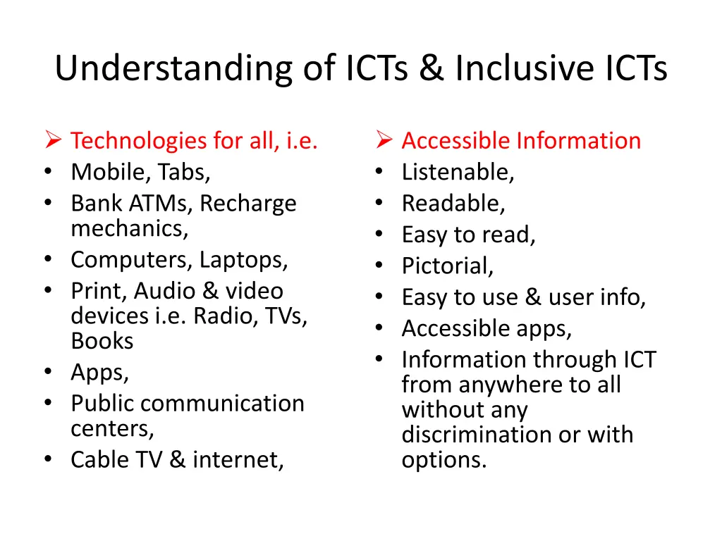 understanding of icts inclusive icts