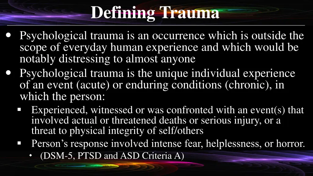 defining trauma