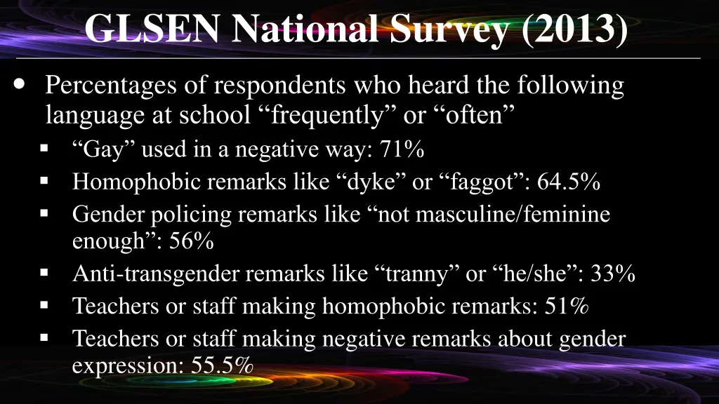 glsen national survey 2013