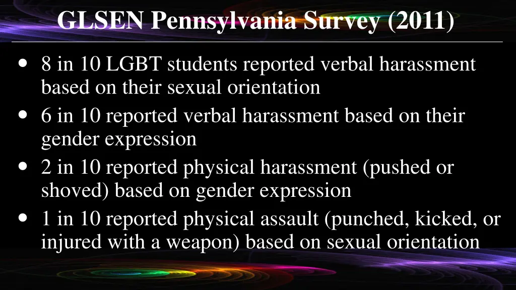 glsen pennsylvania survey 2011