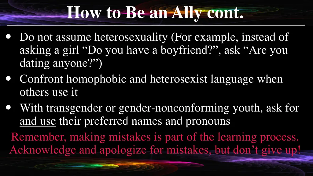 how to be an ally cont