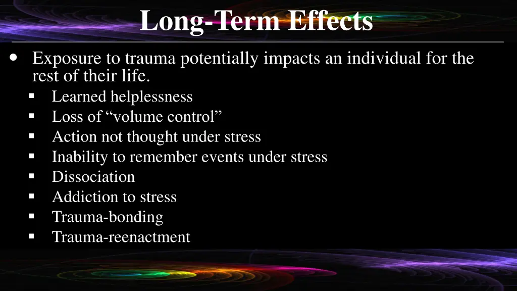 long term effects