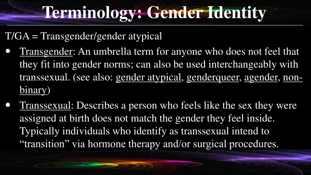 terminology gender identity