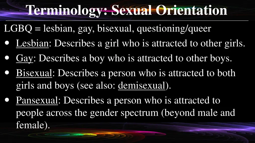 terminology sexual orientation lgbq lesbian