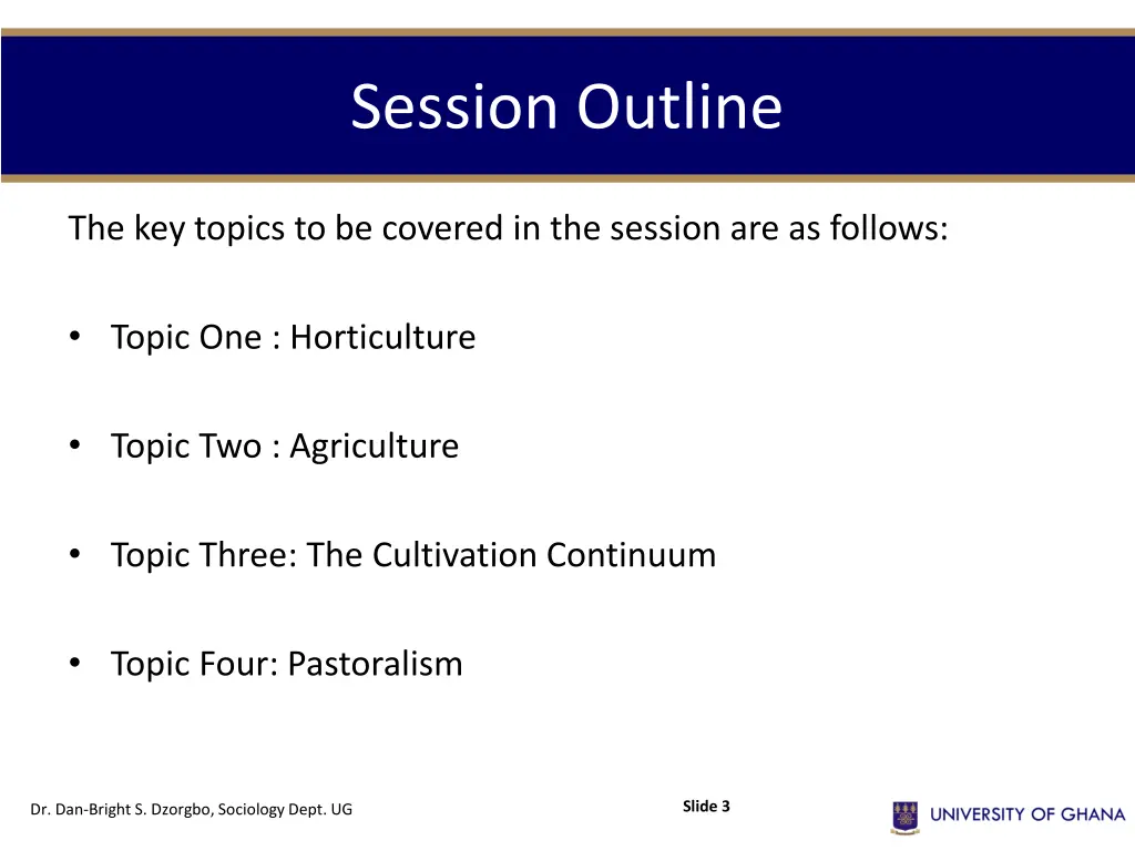 session outline