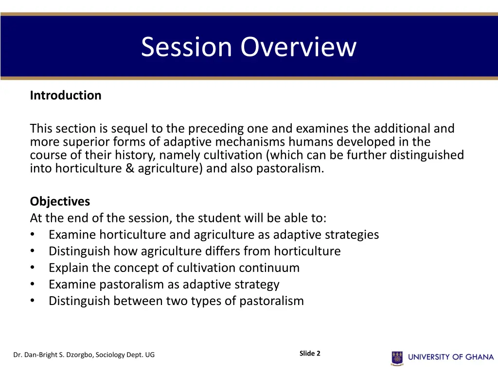 session overview