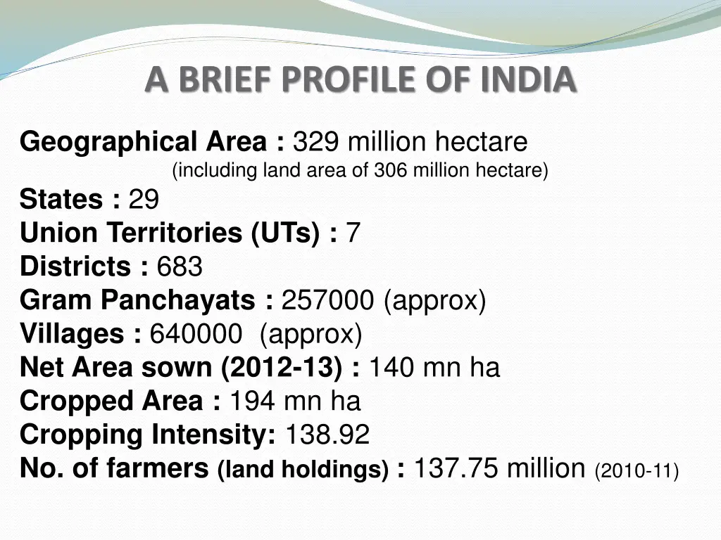 a brief profile of india