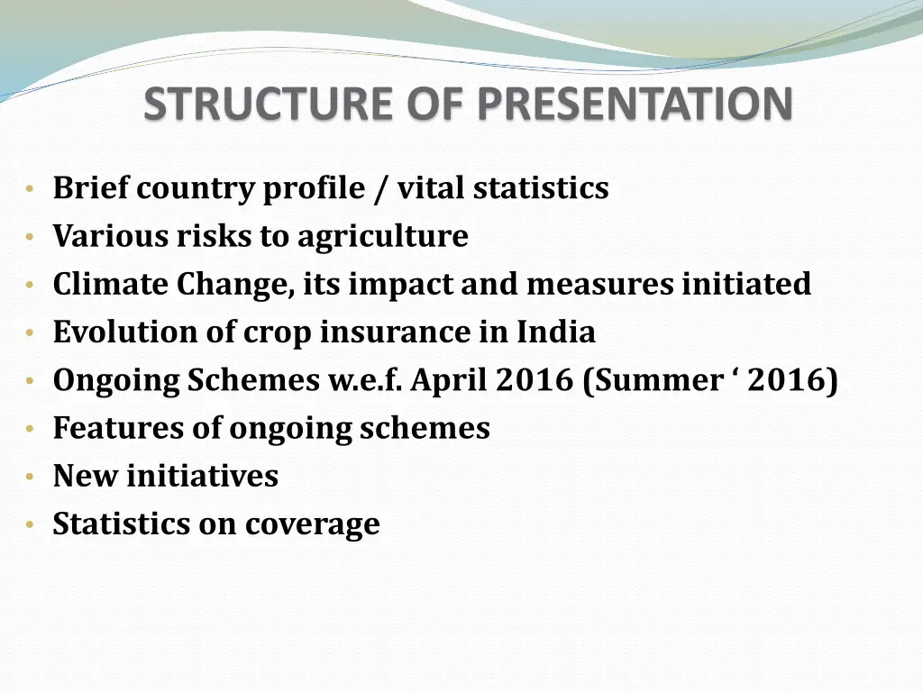 structure of presentation