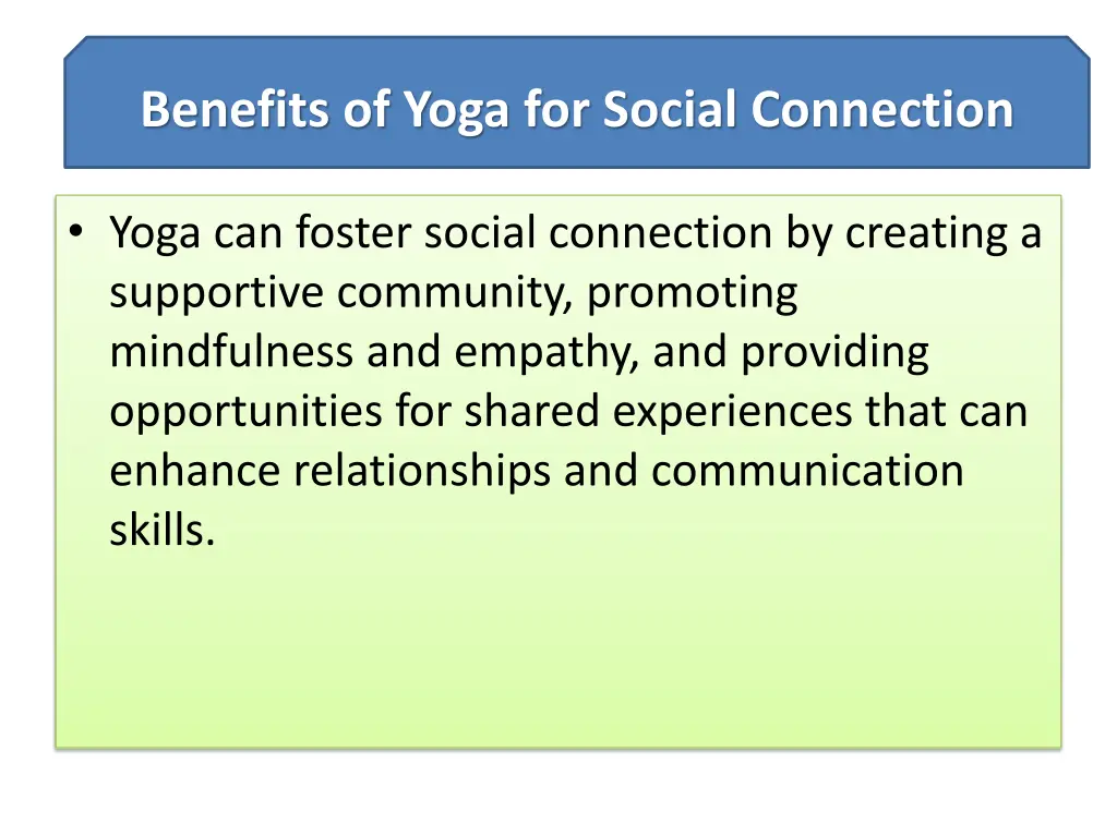 benefits of yoga for social connection