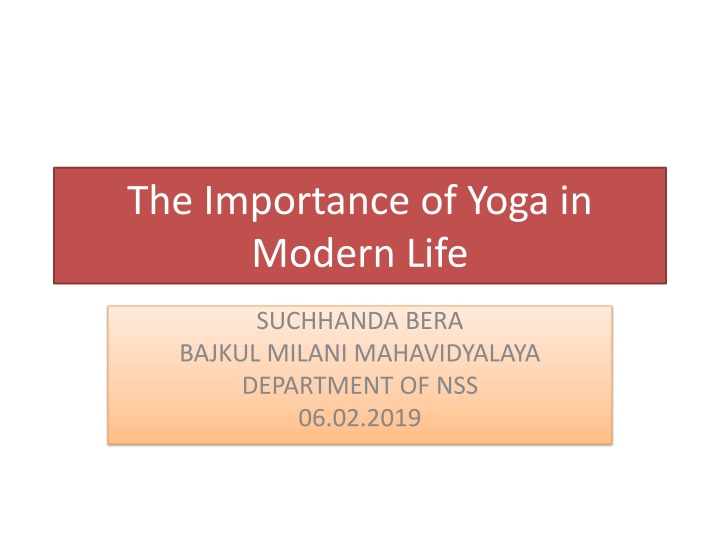 the importance of yoga in modern life