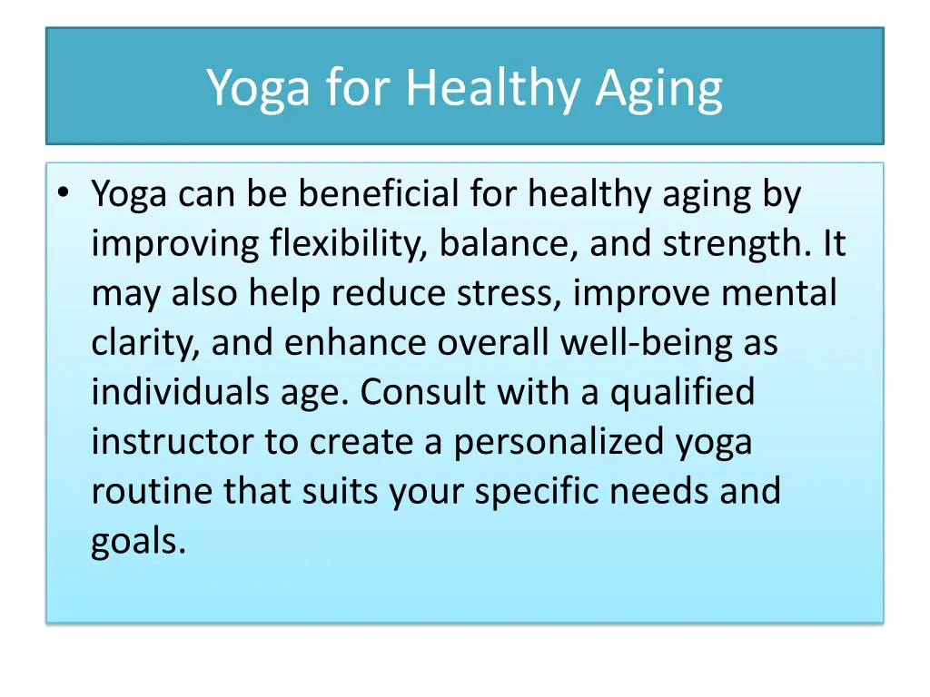 yoga for healthy aging