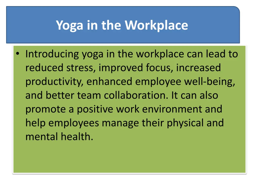 yoga in the workplace