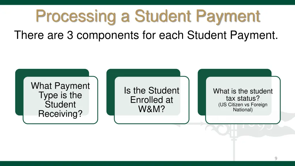 processing a student payment there