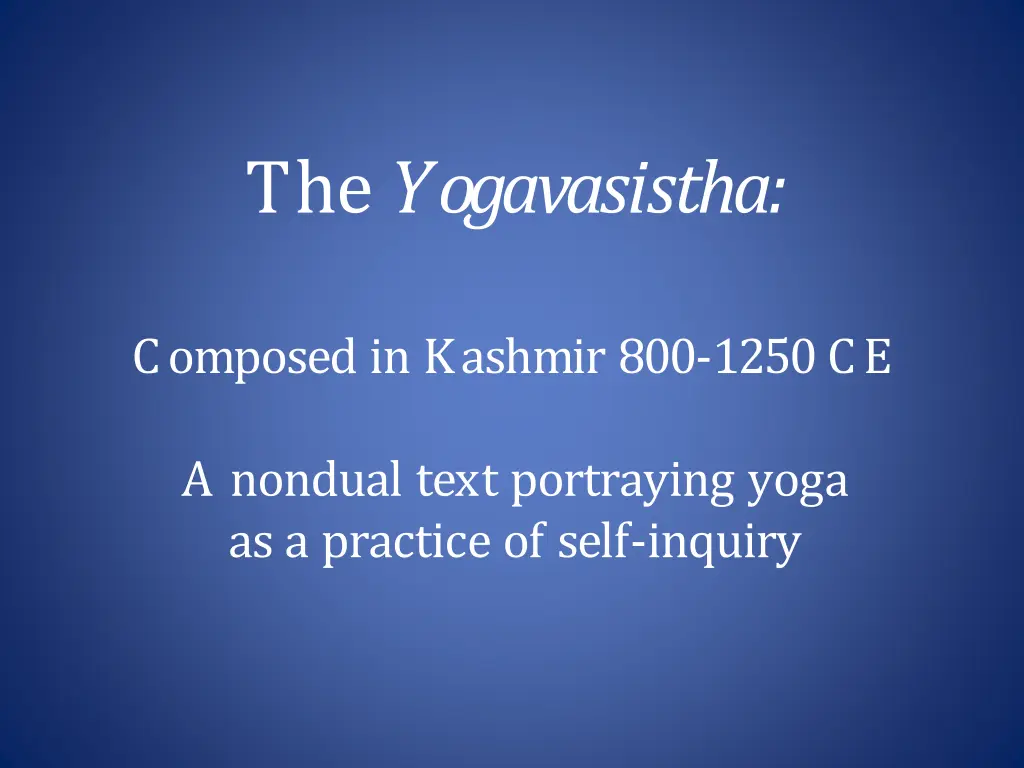 the yogavasistha