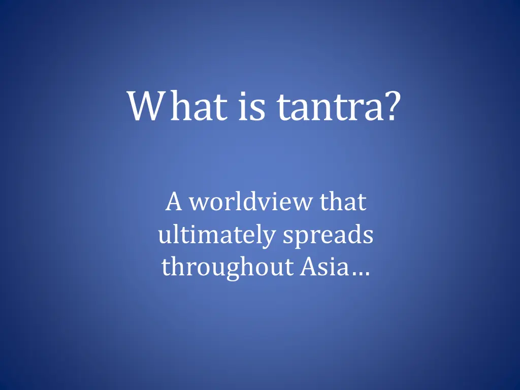 what is tantra