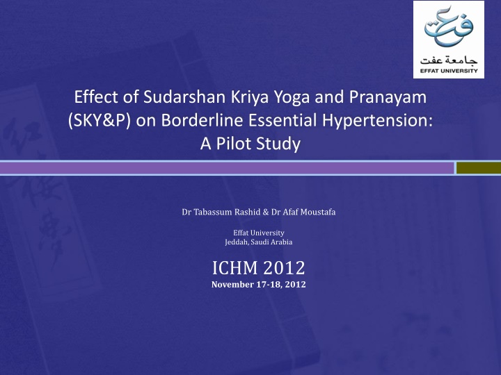 effect of sudarshan kriya yoga and pranayam