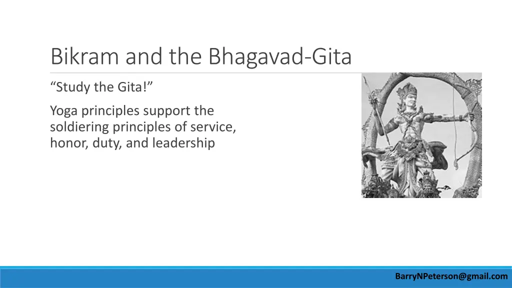 bikram and the bhagavad gita