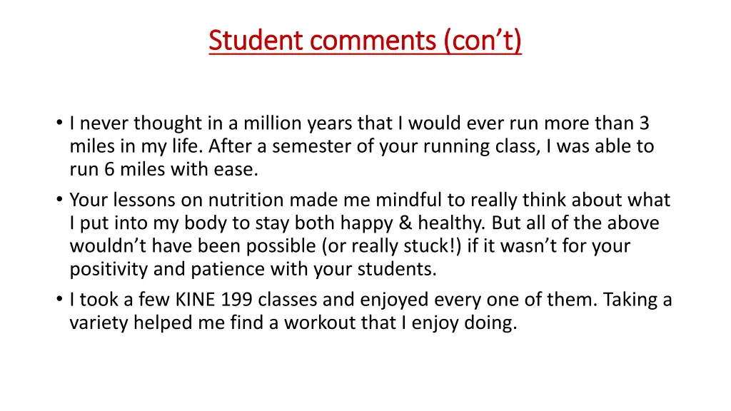 student comments student comments con t