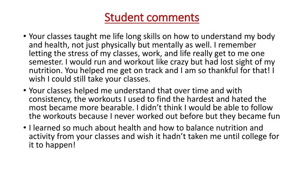 student comments student comments