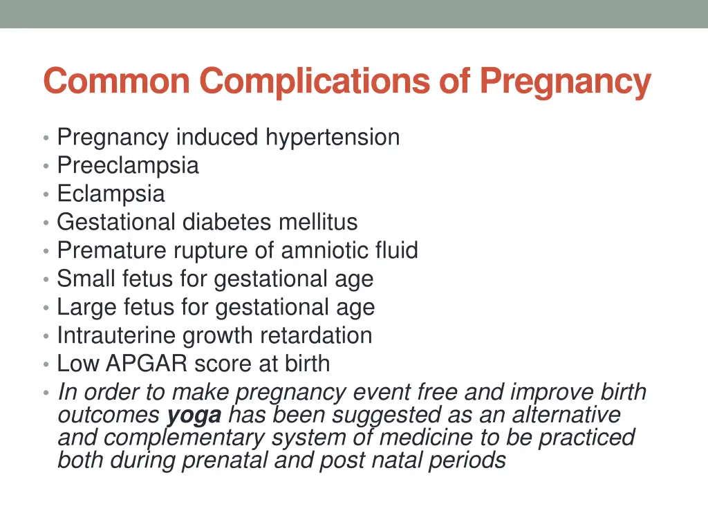 common complications of pregnancy