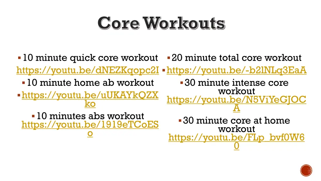 core workouts