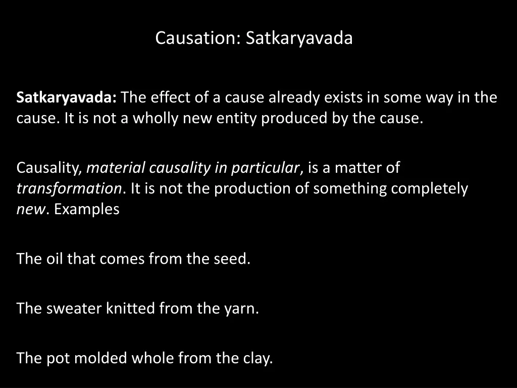 causation satkaryavada