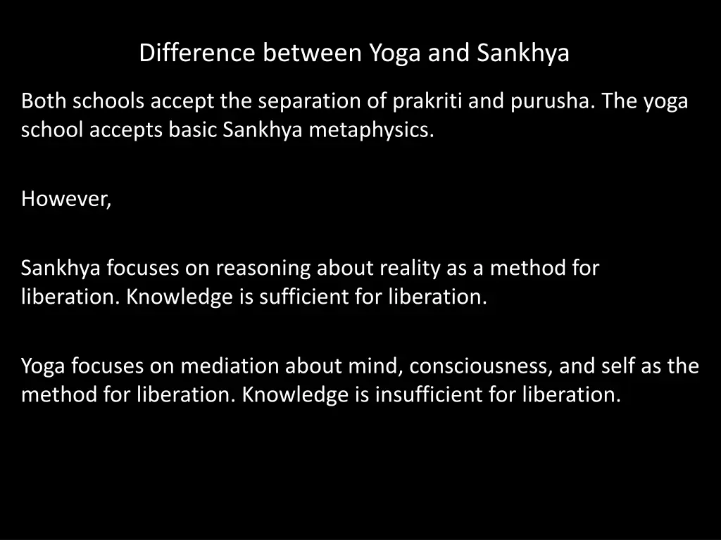 difference between yoga and sankhya