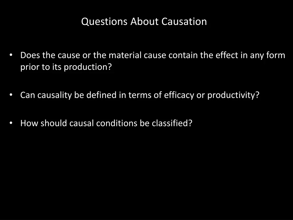 questions about causation